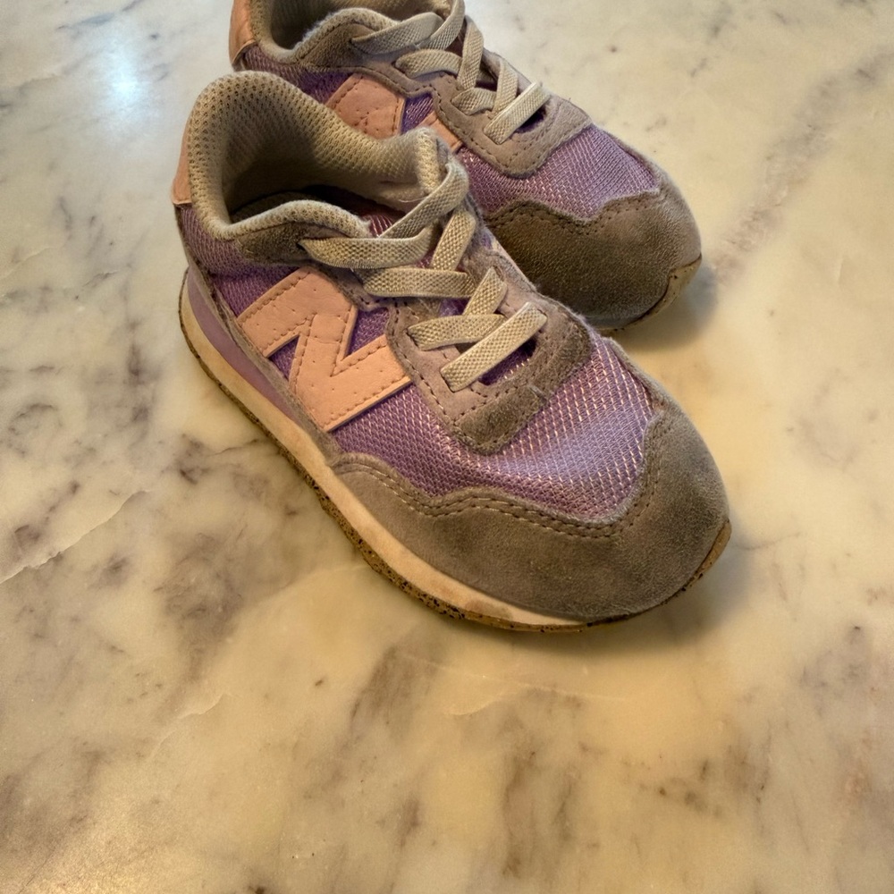 New Balance Kids Purple No Tie Gym Shoe Sneaker